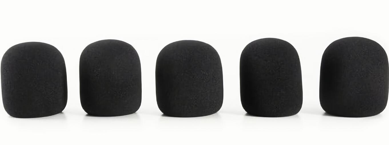 

(EU) Ветрозащитные накладки для микрофонов Windscreens, 5 Pack Black