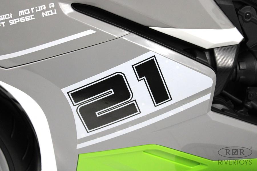 Детский электромотоцикл RiverToys C005MC серый