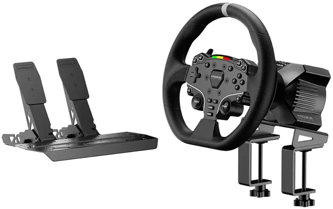 Игровой руль MOZA R3 Bundle for PC (R3 Base, ES Lite Wheel, SR-P Lite double Pedals,Table Clam）RS074