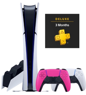 Sony PlayStation 5 Slim Digital (PS5 Slim, EU) + 2 геймпад (новая звезда) + PS Plus Deluxe на 3 месяца (тур.) + зарядная станция