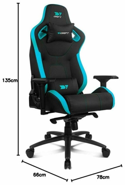 (EU) Игровое кресло DRIFT DR600BL, 269679086, Чёрное/Голубое