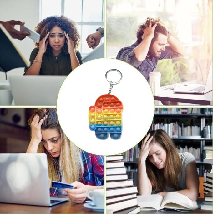 Брелок-игрушка POP IT Космонавт Among US антистресс (тактильная, сенсорная)