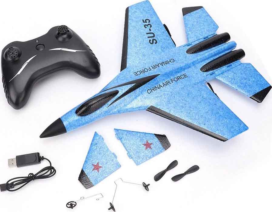 Радиоуправляемая модель Fei Xiong истребитель SU-35 для начинающих (FX820-BLUE)