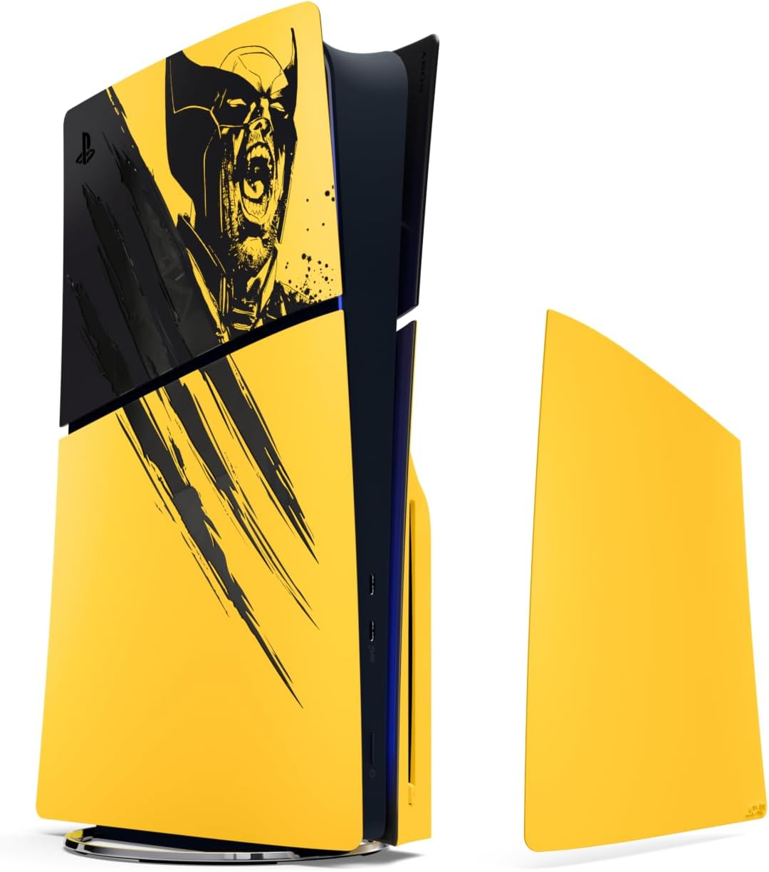 Боковые сменные панели для Playstation 5 Slim Console Covers Marvel Wolverine Battle Yellow Limited Edition