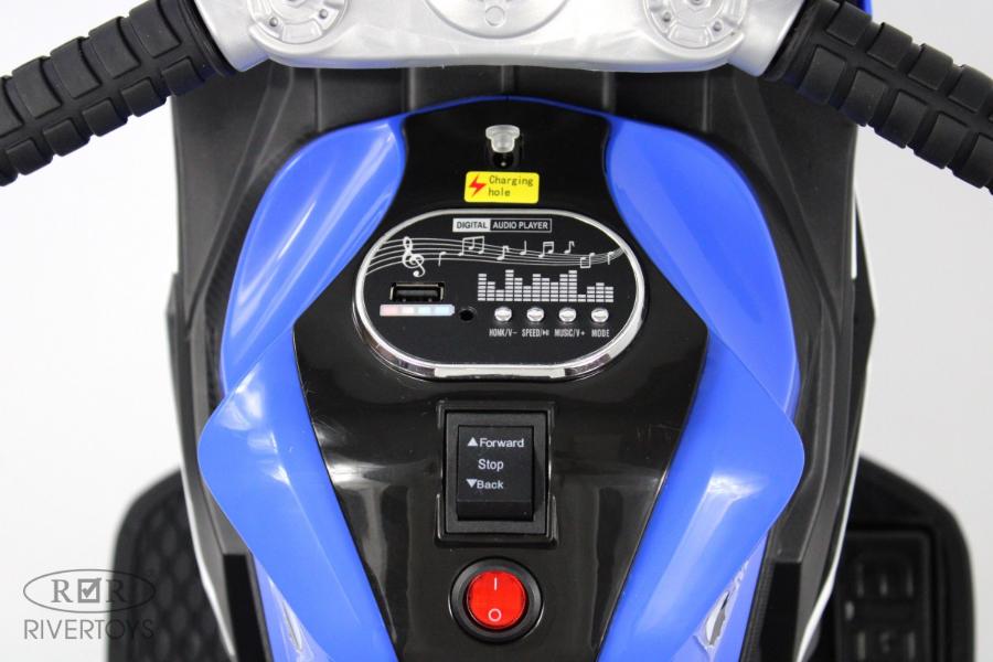 Детский электромотоцикл RiverToys K222AM синий