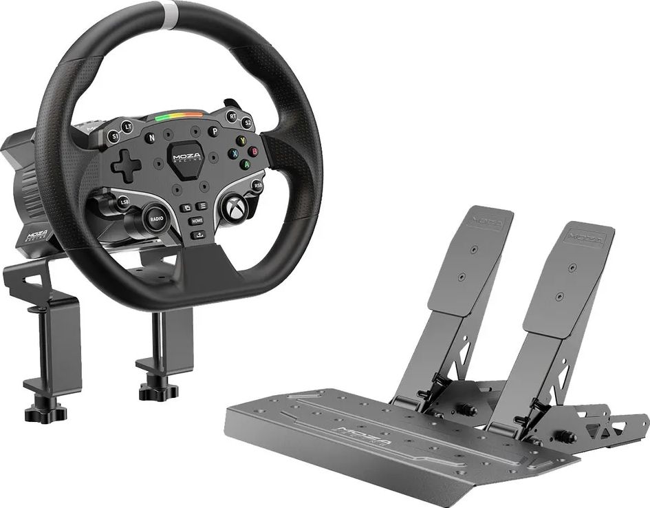 Игровой руль MOZA R3 Bundle (R3 Base, ES Wheel, SR-P Lite double Pedals, Table Clamp) RS053