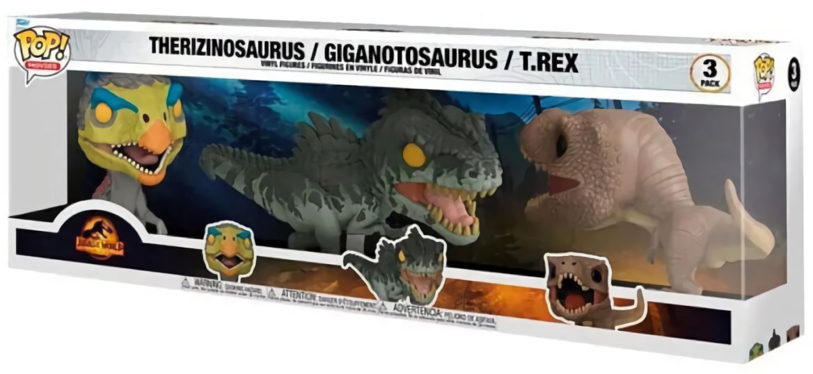 (EU) Фигурка Funko POP! Jurassic World Dominion: Therizinosaurus, Giganotosaurus & T-Rex 3-Pack (63227)