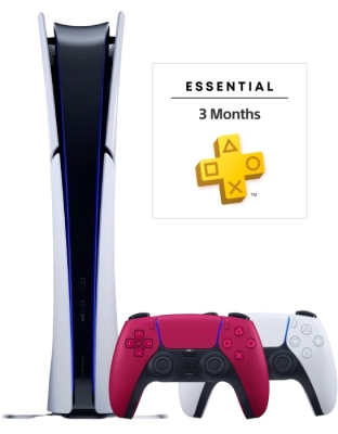 Sony PlayStation 5 Slim Digital (PS5 Slim, EU) + 2-й геймпад (космический красный) + PS Plus Essential на 3 месяца (тур.)