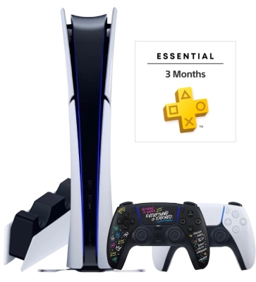 Sony PlayStation 5 Slim Digital (PS5 Slim, EU) + 2 геймпад (LeBron James Limited e.d.) + PS Plus Essential на 3 месяца (тур.) + зарядная станция