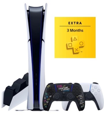 Sony PlayStation 5 Slim Digital (PS5 Slim, EU) + 2 геймпад (LeBron James Limited e.d.) + PS Plus Extra на 3 месяца (тур.) + зарядная станция