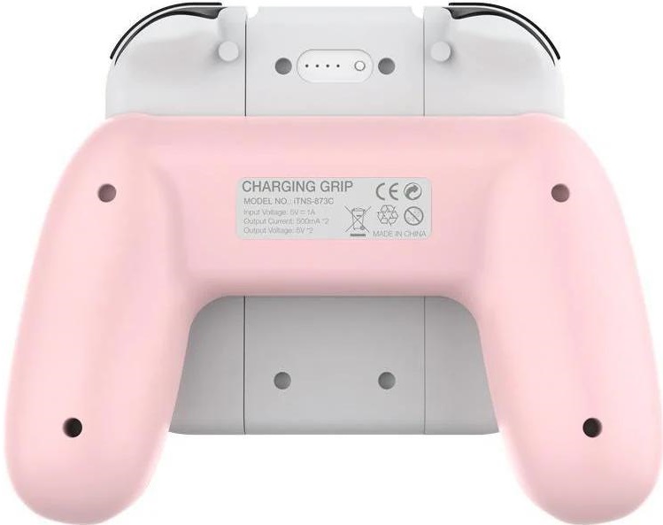 Подзаряжающий держатель DOBE для Nintendo Switch Joy-Con (розовый) (iTNS-873C)