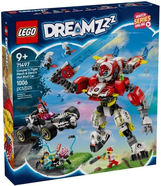(EU) Конструктор LEGO DREAMZzz Тигровый робот Купера и хот-род автомобиль Зиро (71497)
