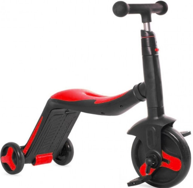 Детский самокат-беговел CS toys с музыкой 3в1 (самокат, беговел, велосипед) FL-868-RED