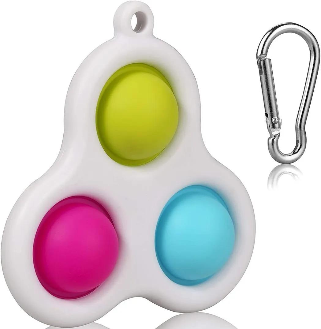 Брелок-игрушка Simple Dimple Тройной (синий металлик) антистресс (тактильная, сенсорная)