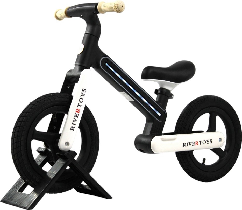 Детский беговел RiverToys (HB-002) (черный)