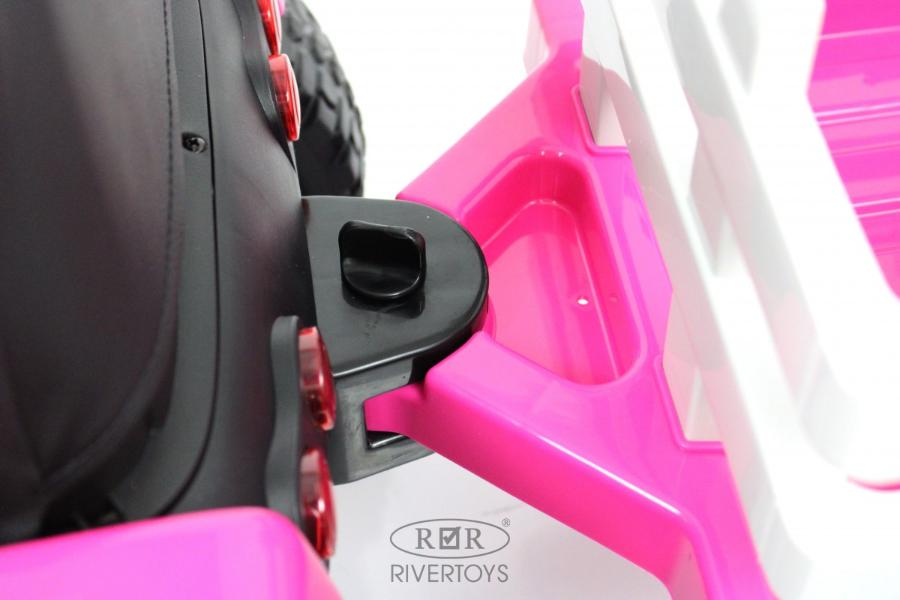 Детский электромобиль RiverToys H444HH розовый