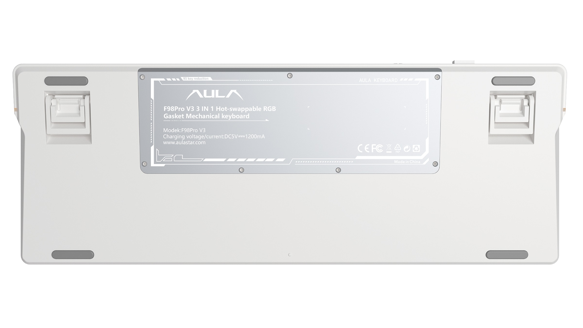 Клавиатура AULA F98Pro V3, Бело-сине-розовая