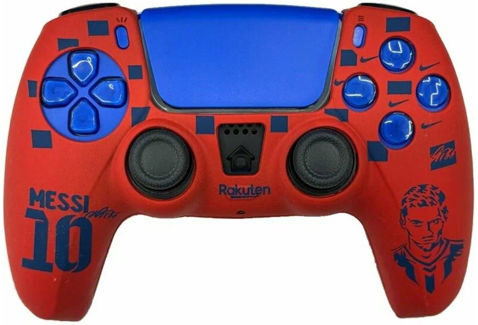 Силиконовый чехол для геймпада Sony DualSense Messi + 2 накладки на стики
