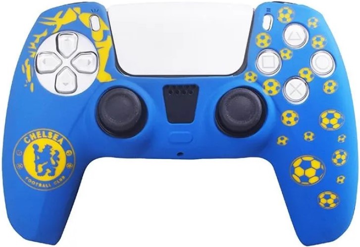 Силиконовый чехол для геймпада Sony DualSense FC Chelsea + 2 накладки на стики