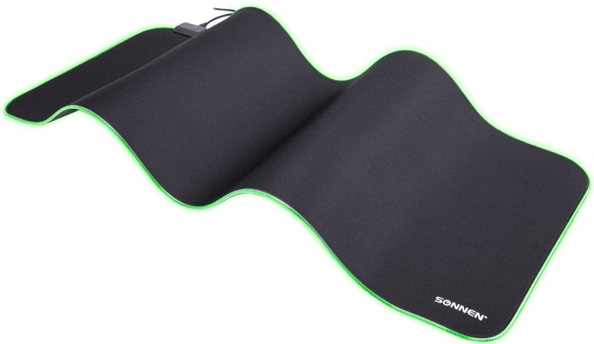Коврик для мыши и клавиатуры игровой с подсветкой (RGB) SONNEN "CHAMELEON", 800x300х4 мм, 513614