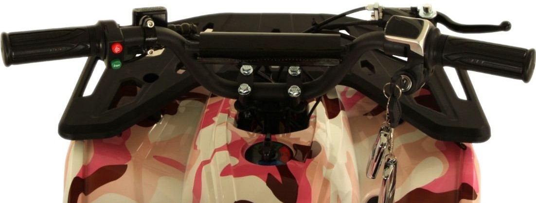 Детский электроквадроцикл RiverToys MIKA розовый камуфляж