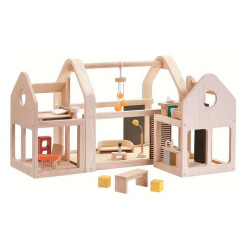 Кукольный двухсекционный дом Plan Toys, с мебелью 7611