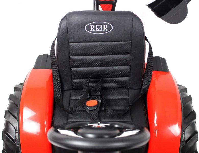 Детский электромобиль RiverToys экскаватор-погрузчик A777MP красный