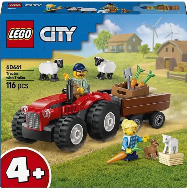 (EU) Конструктор LEGO City Красный фермерский трактор с прицепом и овцами (60461)