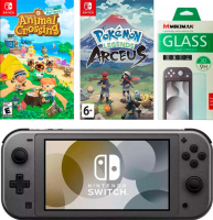 Nintendo Switch Lite Dialga and Palkia Pokemon Edition + защитная пленка + игра Pokemon Legends: Arceus + игра Animal Crossing New Horizons