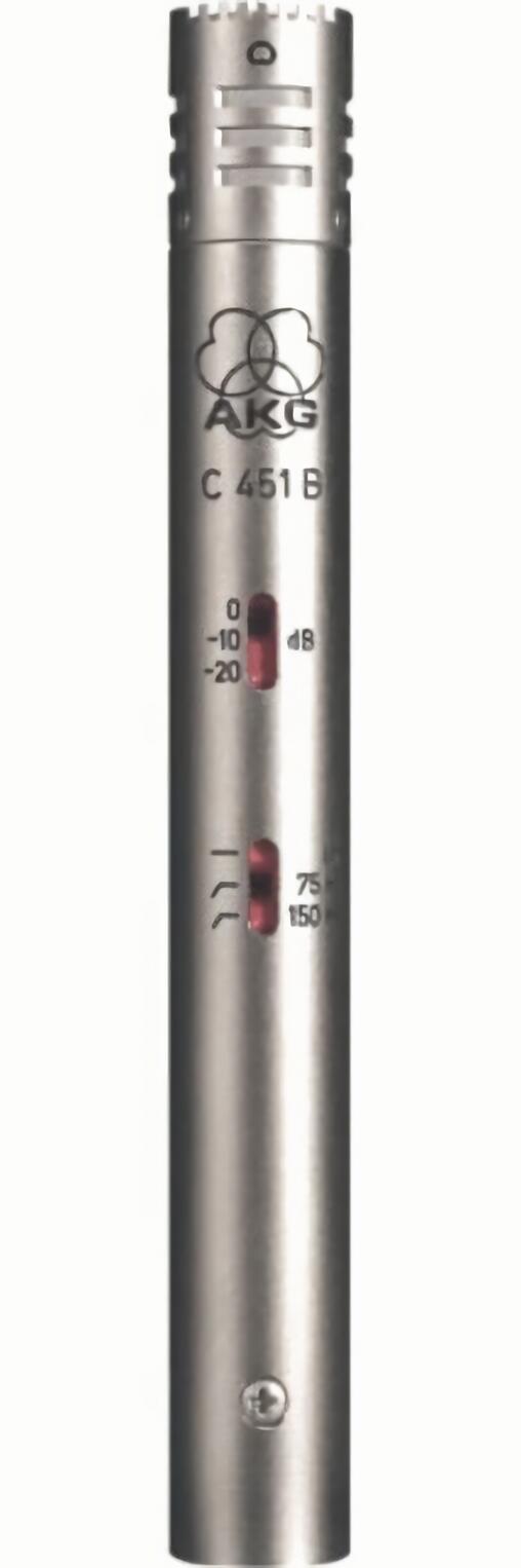 

(EU) Конденсаторный микрофон AKG C 451B кардиоидный, аттенюатор 10-20 дБ, 75-150 Гц