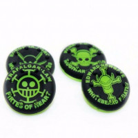 4 низкие накладки на стики геймпада Skulls (чёрно-зелёные)