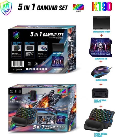 Игровой набор K190 5в1 для смартфона и PC