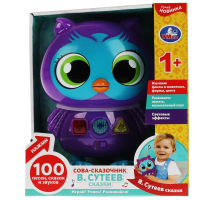 Сказочник сова, прозрачный пластик 100 песен и сказок Сутеев В. в кор. Умка в кор.36шт HT821-R1