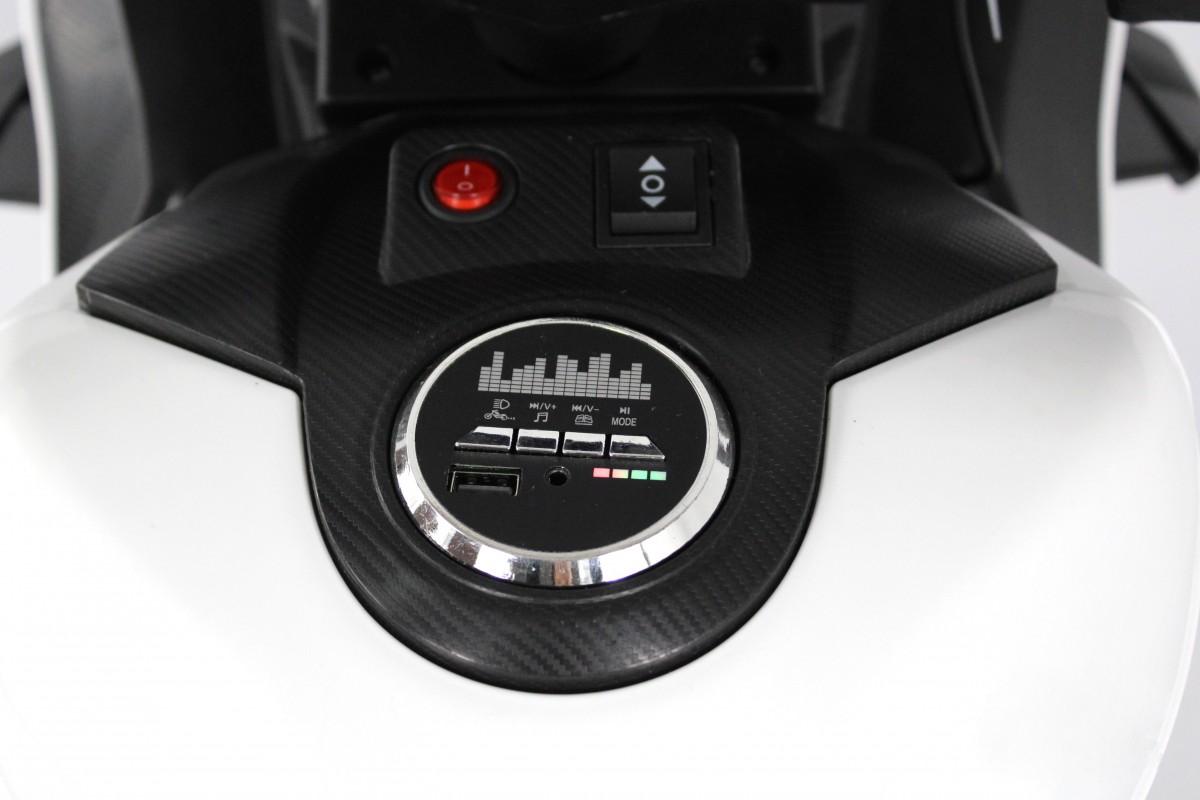 Детский электромотоцикл RiverToys М777БХ белый