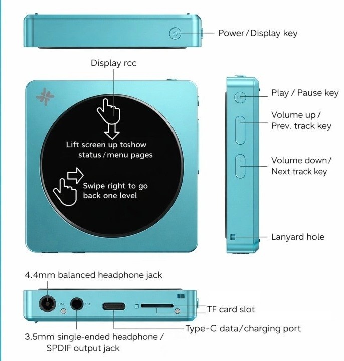 Портативный аудиоплеер FIIO SNOWSKY DISC (F5381D), Розовый