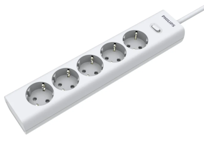 Сетевой фильтр Philips, 5 розеток, 2 м, Белый, CHP2155WA/51