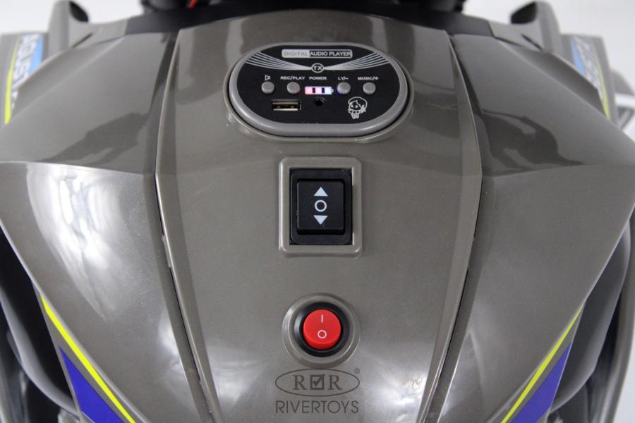 Детский электромотоцикл RiverToys C111MC серый