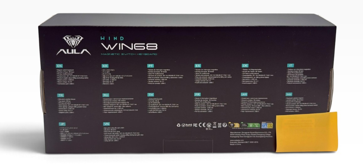 Клавиатура AULA WIN68HE PRO Edition Light Meteor магнитные свитчи, Серо-тёмно-серая