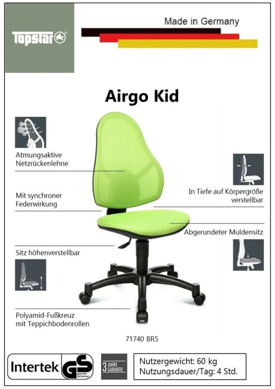 (EU) Детское кресло Topstar AIRGO KID, 241552648, Голубое