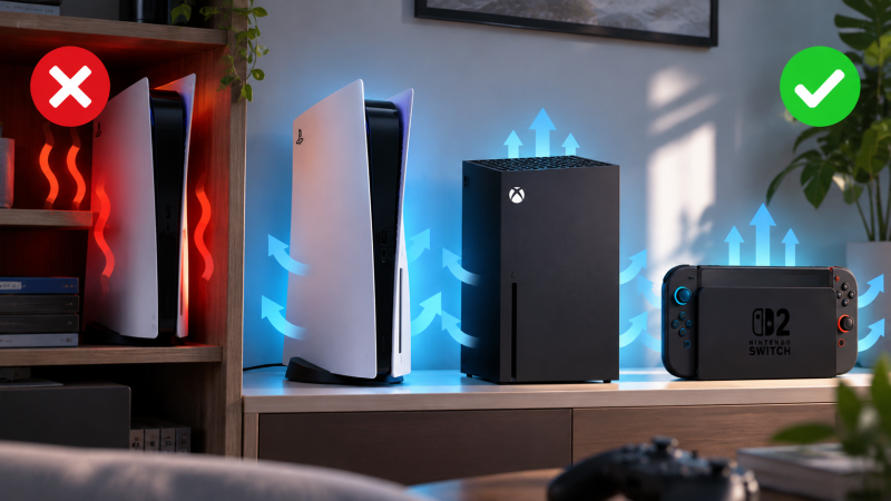 Как поставить PS5, Xbox или Switch 2, чтобы консоль не перегревалась