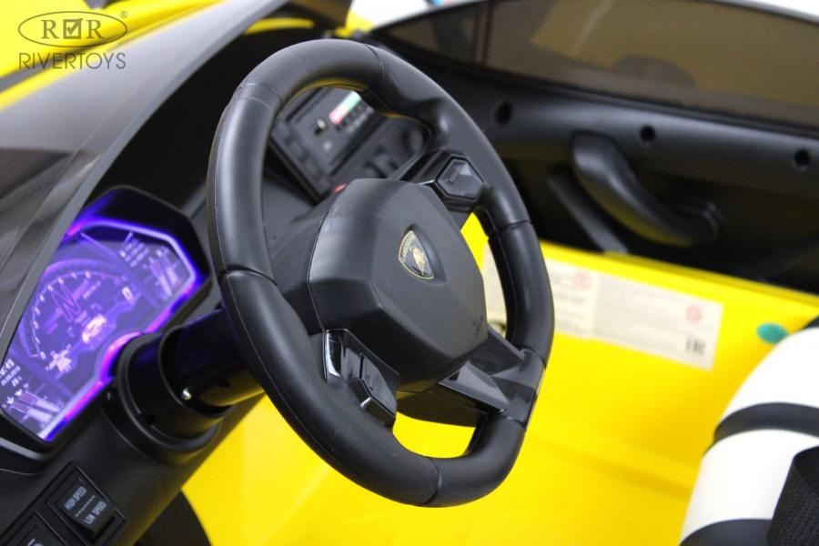 Детский электромобиль RiverToys Lamborghini Aventador SVJ (A111MP) желтый
