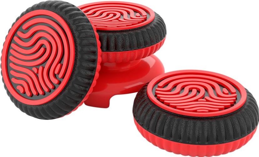 2 низкие + 1 высокая накладки на стики Fingerprint для DualSense PS5 (красные)