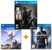 ИгроПак для PS4: Horizon Zero Dawn Complete Edition + Uncharted 4: A Thief's End + The Last of Us Remastered