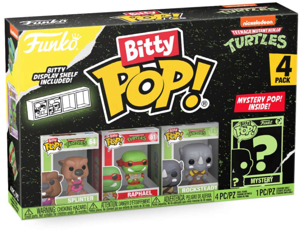 (EU) Фигурка Funko Bitty POP! Teenage Mutant Ninja Turtles Series 3: Splinter, Raphael, Rocksteady & Mystery (71509)