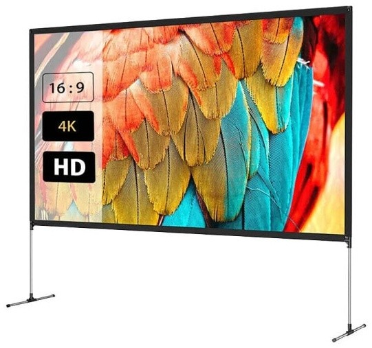 (EU) Проекционная поверхность BlitzWolf BW-VS6 120" (портативный, 16:9, матовый, 265x149 см, 4K, 160°), Чёрный, Белый