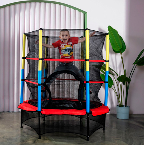 Батут DFC JUMP KIDS 55 цветной, сетка (137см) 55INCH-JD-RYB