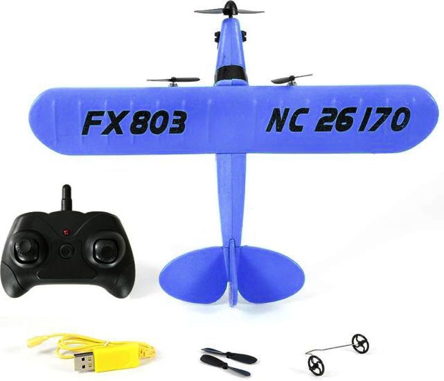 Радиоуправляемая модель Fei Xiong самолёт Piper Cub J3 для начинающих (FX803) Blue