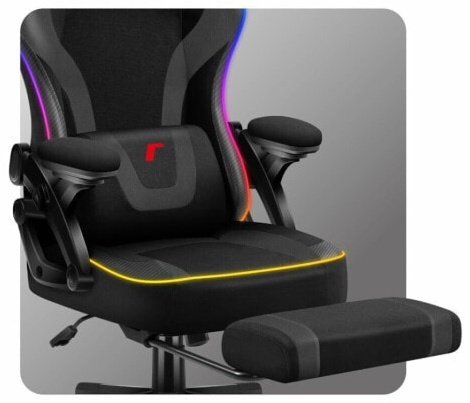 (EU) Игровое кресло Huzaro HZ-FORCE 4.6 RGB BLACK MESH, 276249402, Чёрное