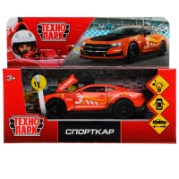 Машина металл свет-звук СПОРТКАР 12 см, двер. багаж., инерц., кор. Технопарк в кор.2*120шт 2001C107-R