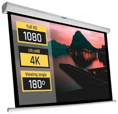 (EU) Аксессуар для проектора Iggual PSIPS184 (электрический рулонный экран 16:9, 84", матовый) , Белый